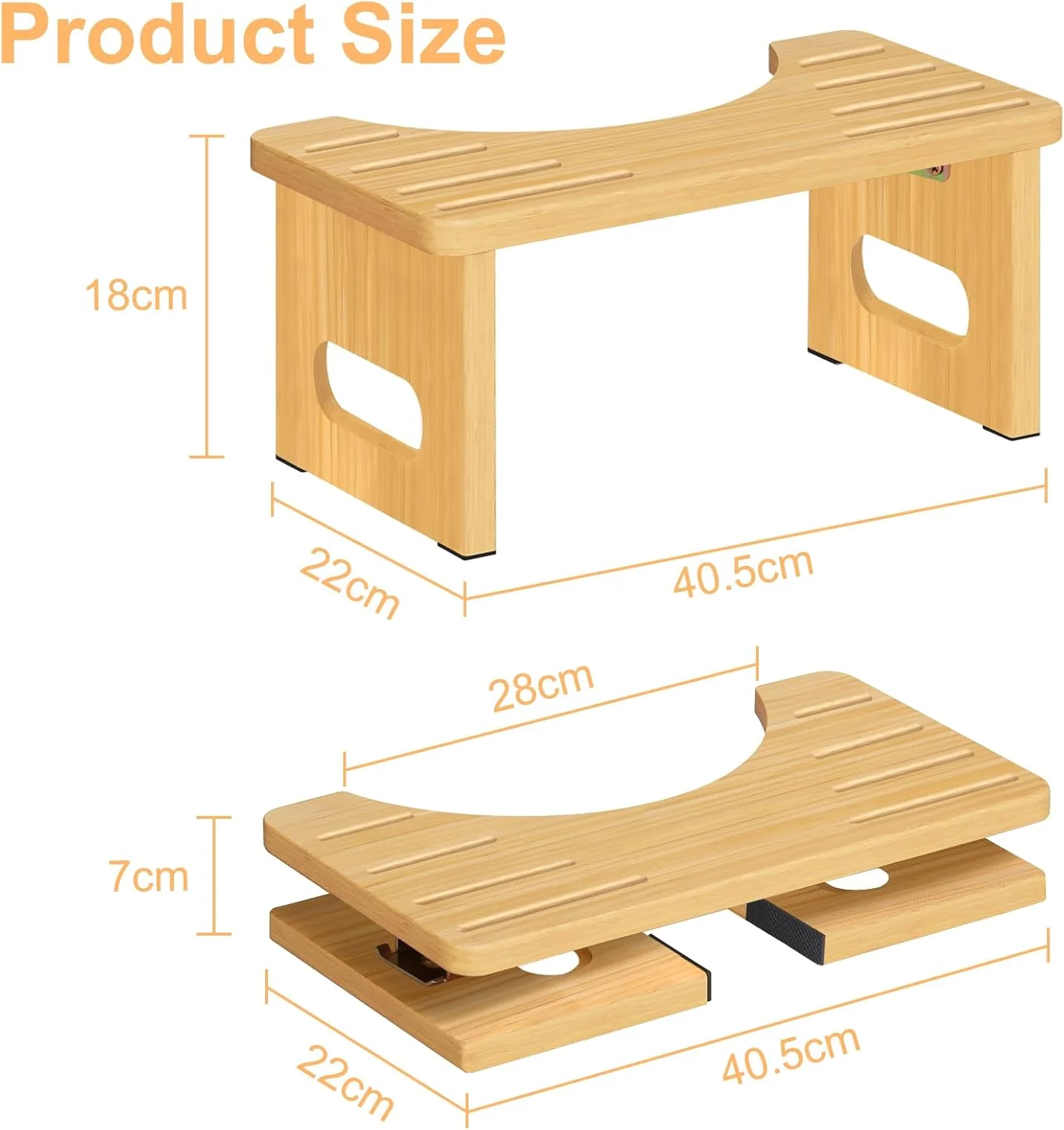 Toilettenhocker Holz, Klappbarer WC Hocker für Erwachsene, Toilettenhocker Erwachsene,Tritthocker Kl - Image 2