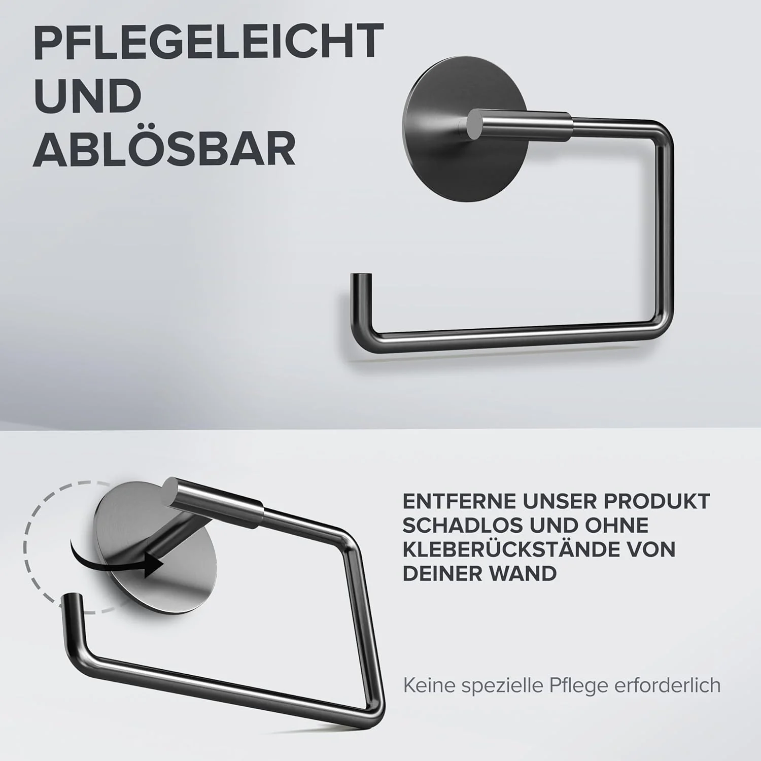Toilettenpapierhalter Skardstind ohne Bohren Gunmetal | selbstklebend Edelstahl | Klorollenhalter oh - Image 4