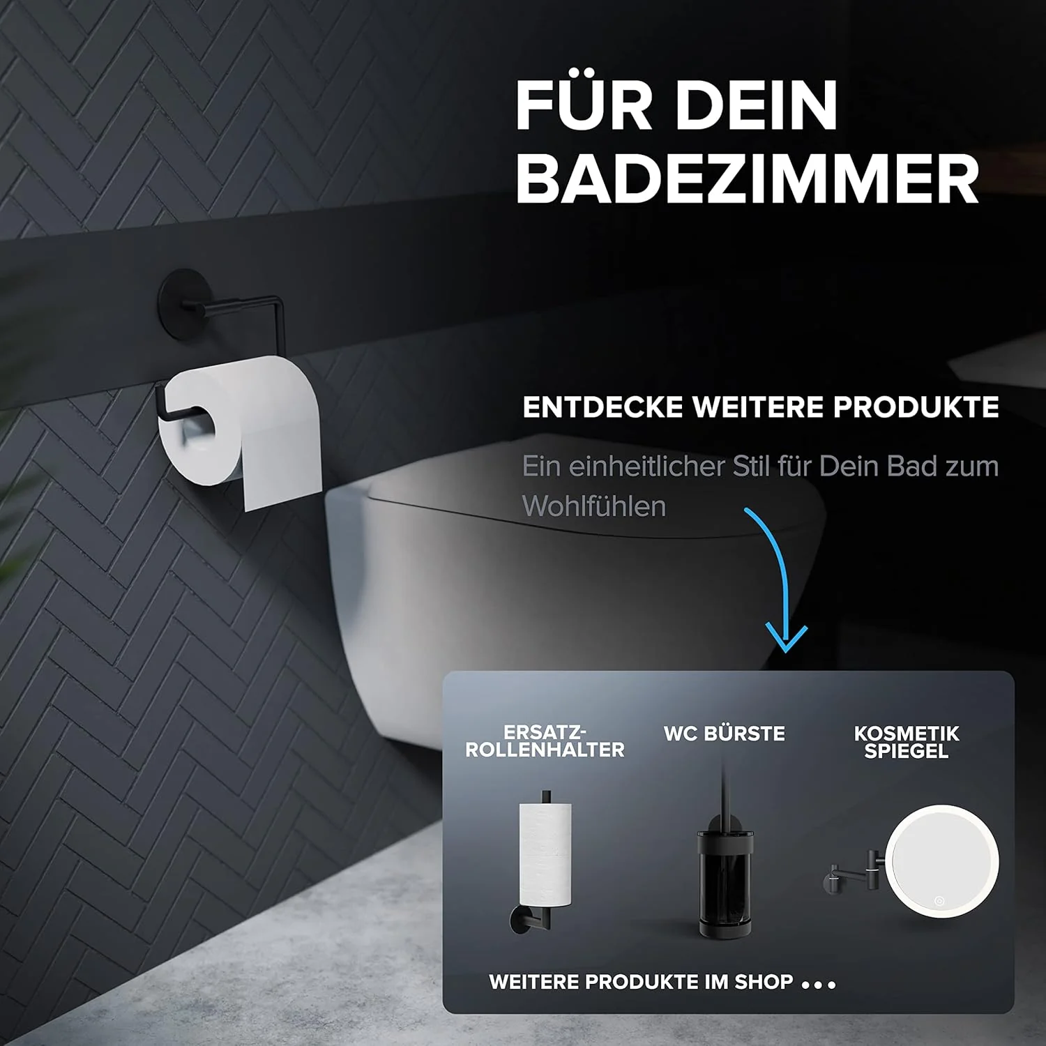 Toilettenpapierhalter Tromoy ohne Bohren schwarz | Klorollenhalter selbstklebend in Edelstahl | WC R - Image 7