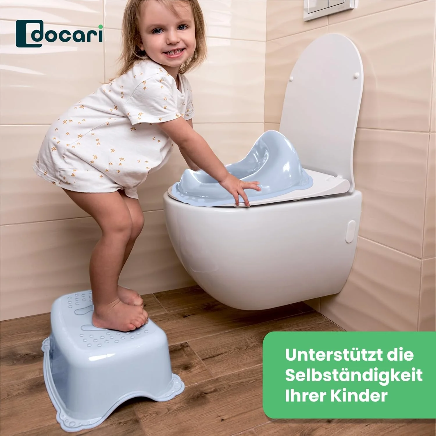 Toilettentrainer mit Treppe als Set Wahl blau – Toilettensitz Kinder und Stufenhocker für Kinder – T - Image 2