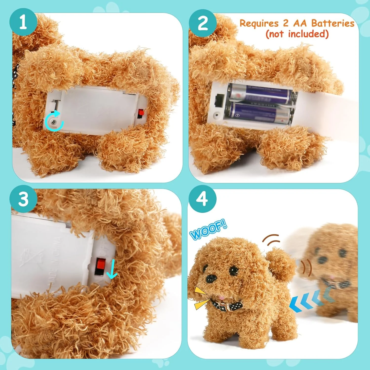 TONZE Hund Spielzeug Kinder Spielzeug Ab 2 3 4 Jahre Mädchen Dog Spiel Kuscheltier Hund Mit Leine de - Image 4