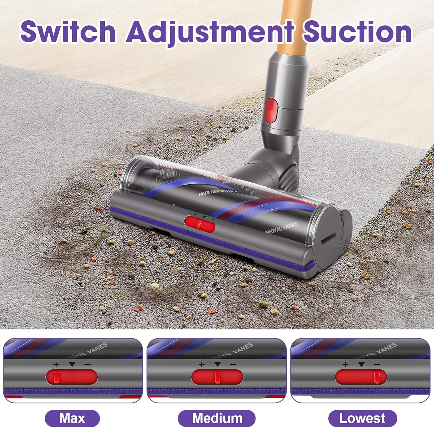 Torque Drive Bodendüse für Dyson V11 V15 V10 V8 V7 Bürste Anti-Tangle Einstellbare Saugkraft Elektri - Image 5