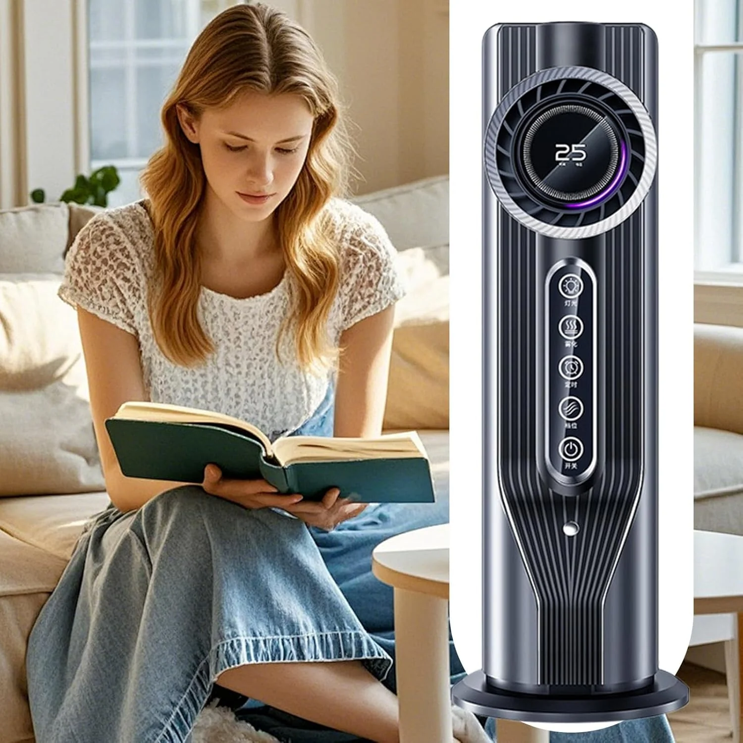 Tragbares Klimagerät - Mobiler Kühlventilator Mit Verdunstungskühlung - Leiser Luftkühler Für Büro Z - Image 7