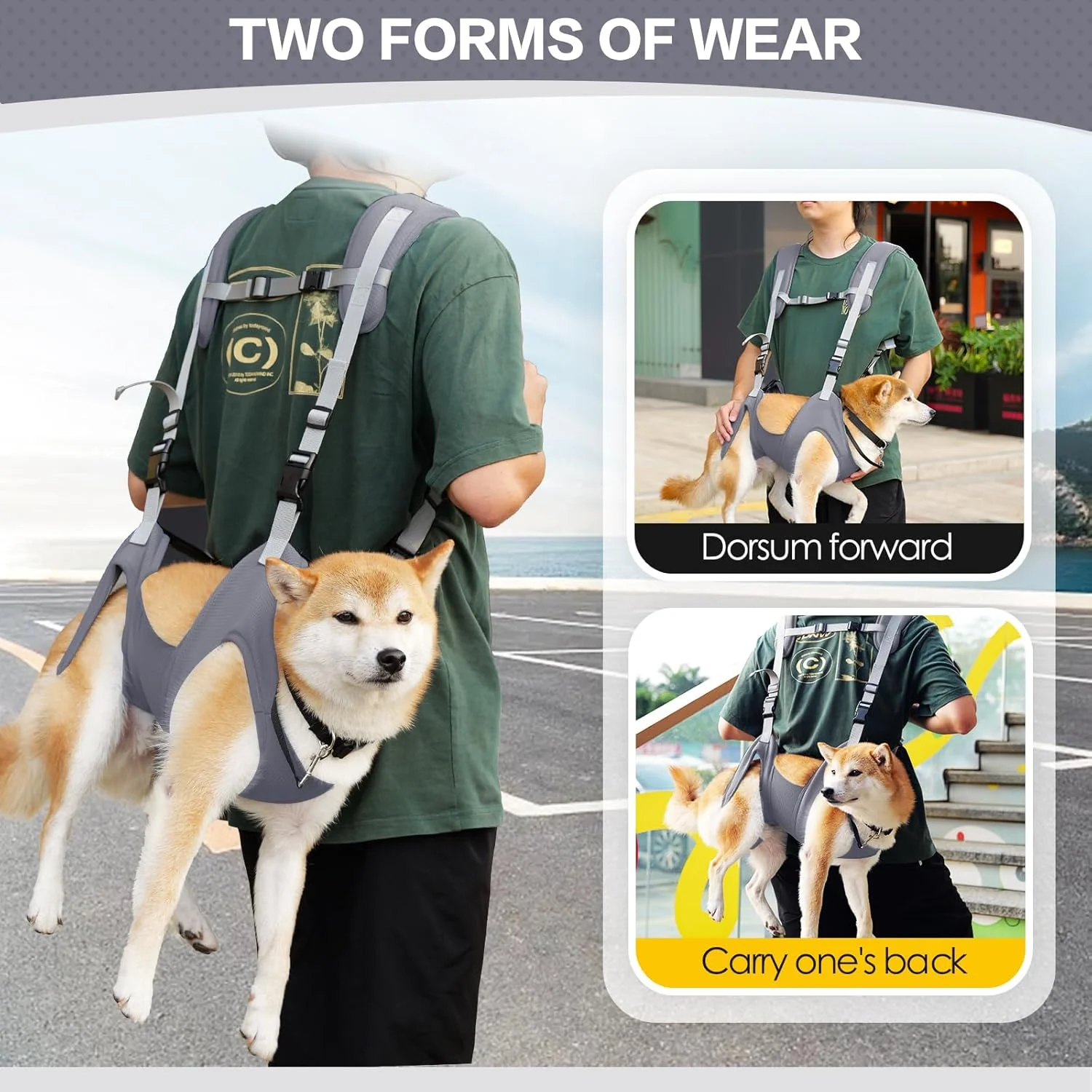 Tragetuch für Hunde, tragbarer Outdoor-Rucksack, Notfall-Rucksack, Haustier-Tragetasche für ältere H - Image 6
