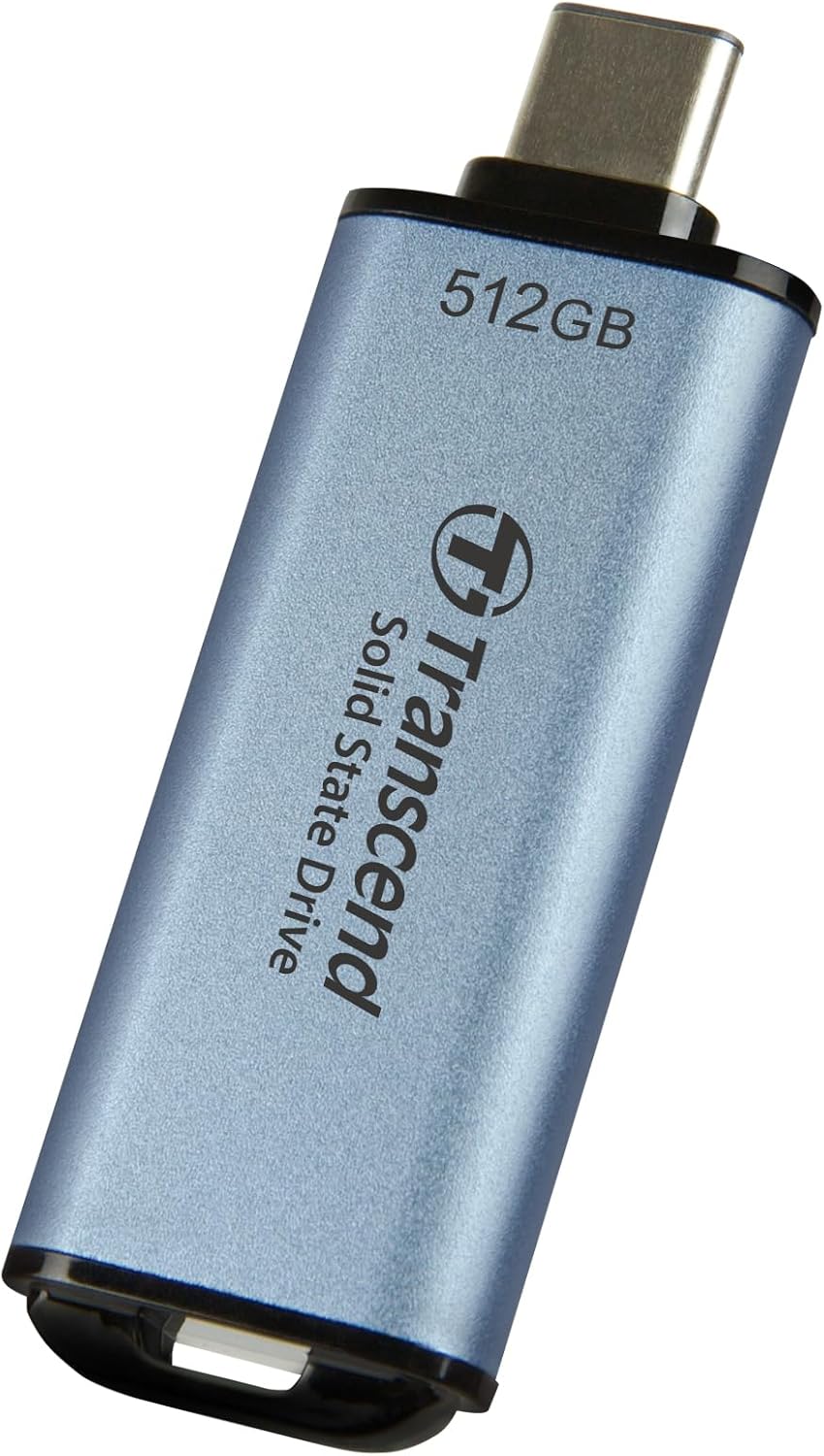 Transcend Portable SSD ESD300C 512GB USB Typ-C 10 Gbit/s PS4/PS5-kompatibel, Blau – TS512GESD300C - Image 2