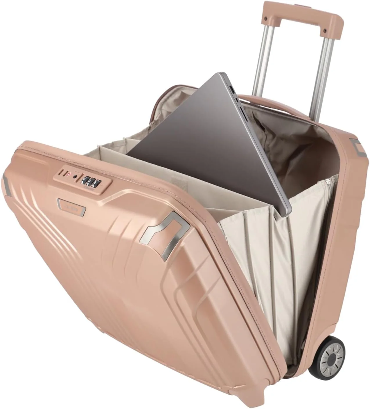 Travelite 2-Rad Handgepäck Laptop Trolley Hartschale mit recyceltem Innenfutter, Gepäck Serie ELVAA: - Image 8