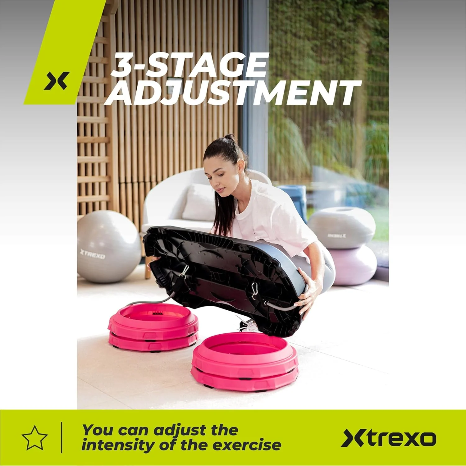 TREXO Aerobic Step 107x 42 cm Für Cardio- und Fitnesstraining Höhenverstellbar 10-15-20 cm Langlebig - Image 8