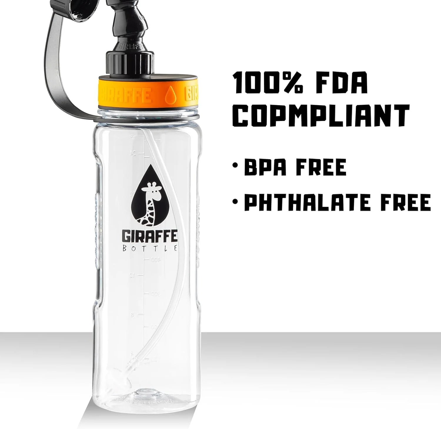 Trinksystem Giraffe Trinkflasche, mit Freisprechfunktion, durchsichtige Flasche 15 Inch / 38 cm, 15 - Image 5