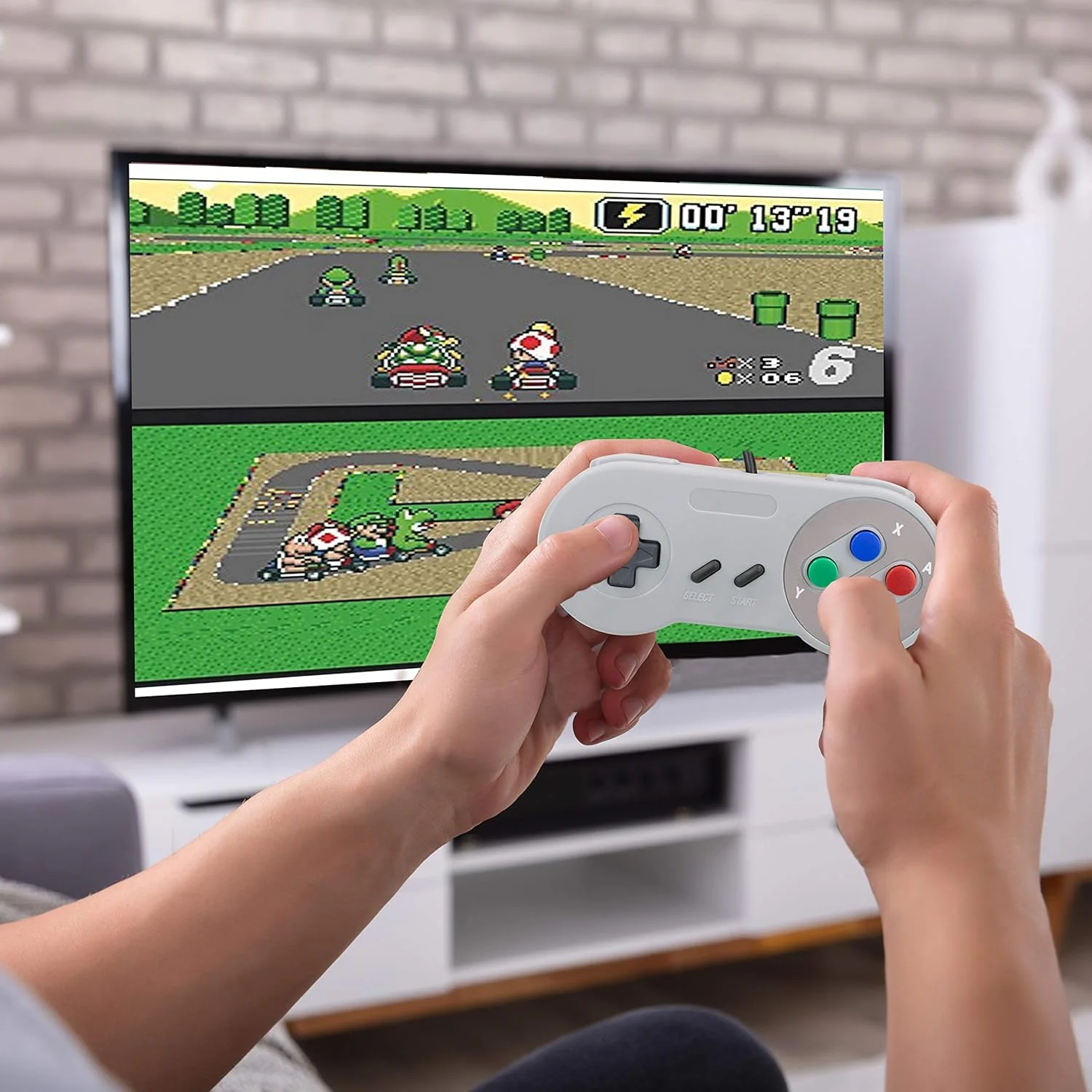 TRIXES 2x kabelgebundene USB-Controller – kompatibel mit SNES-Emulatoren – Retro Gaming Joypads Game - Image 6