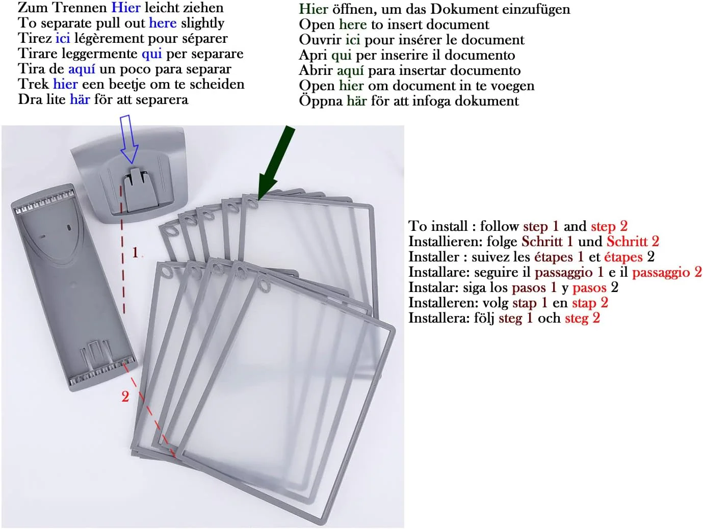 TUKA-i-AKUT Tisch-Sichttafel Aufsteller mit 10 Sichttafeln, DIN A4 Desktop Sichttafel System, Sichtt - Image 8