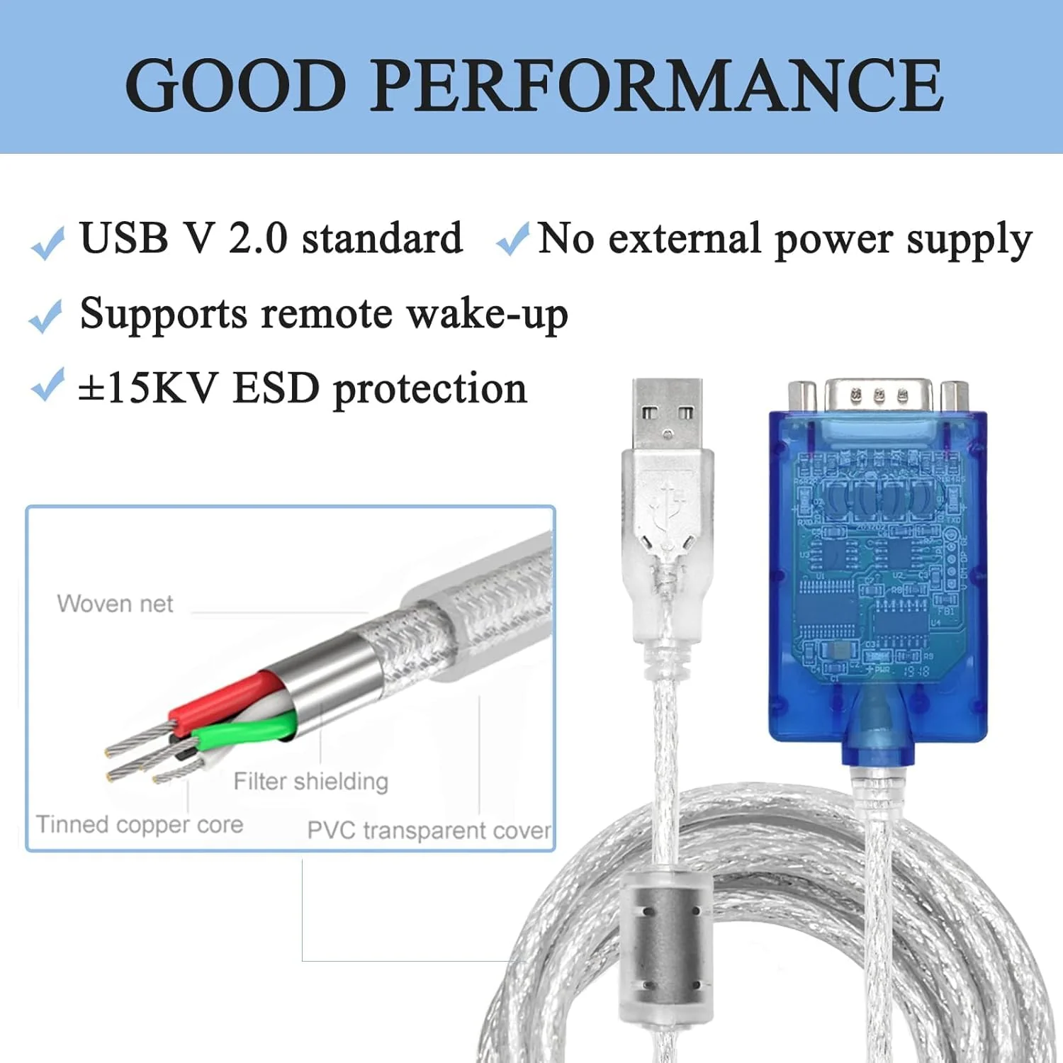 U-Tek Konverter, USB au RS-485/422 mit ESD-Schutz, Silber, UT-890A - Image 5