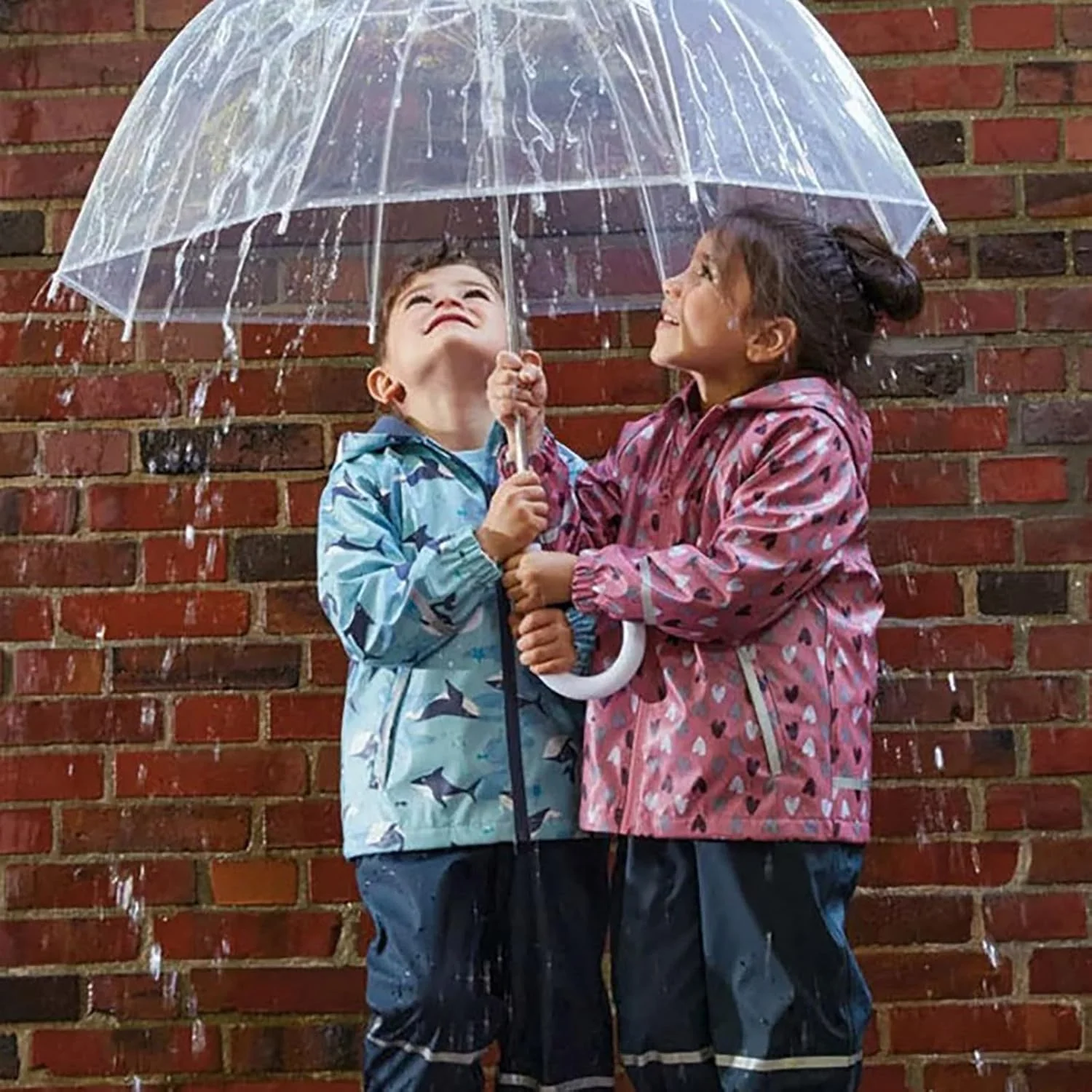Überschuhe Regenjacke für, und Mädchen, mit Kapuze, Meerestiere, Bedruckt, Regenschutz, Reissverschl - Image 4
