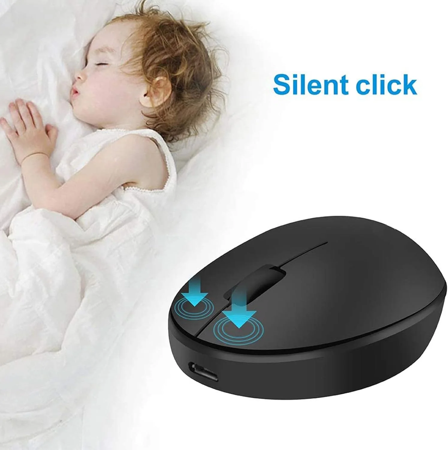 Uiosmuph Mini Kleine Maus Kabellos Wiederaufladbar Computer Maus, 2.4GHz Optische Travel Silent Maus - Image 5