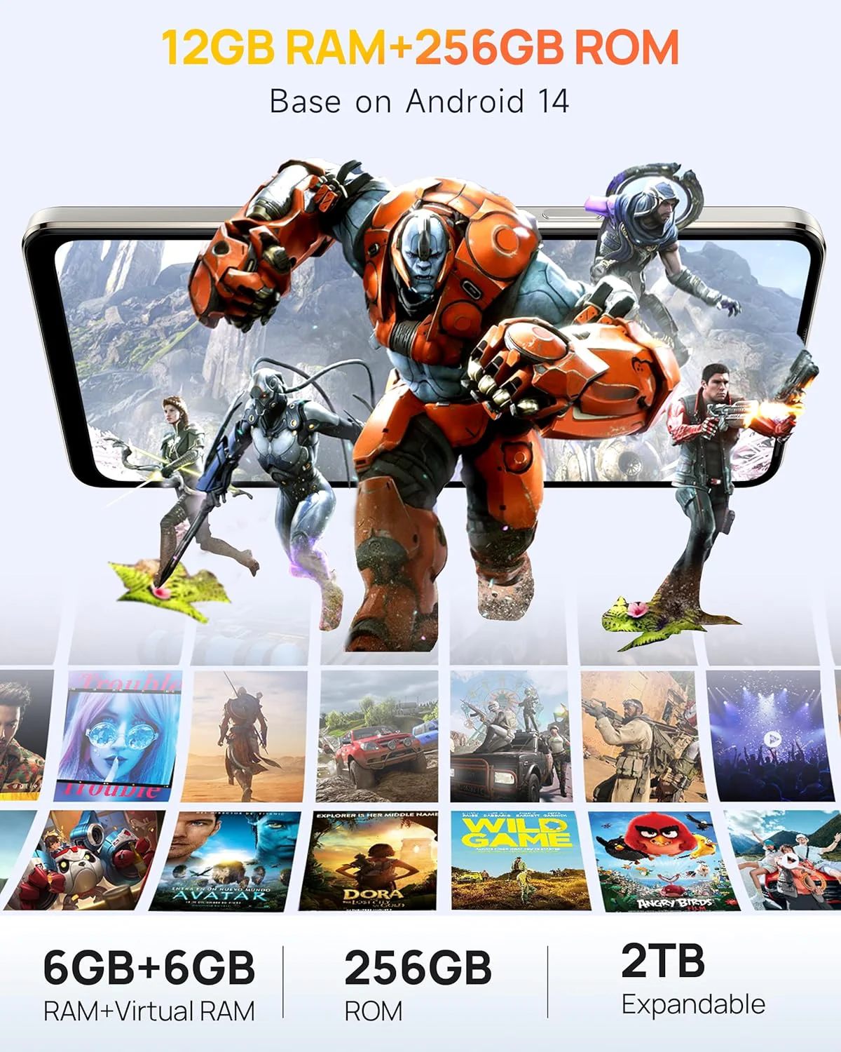 Ulefone Note 18 Pro Handy ohne vertrag, 64MP+50MP+32MP Kamera 12GB+256GB/SD-2TB Android 14 Smartphon - Image 3