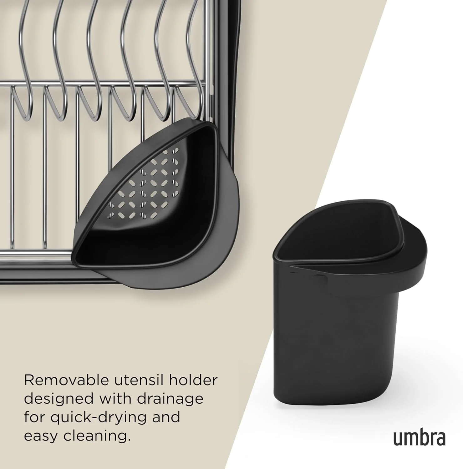 Umbra Multi-Use Dish Rack Black Sinkin multifunktionaler Geschirrständer Schwarz/Nickel, Metall, Gro - Image 5