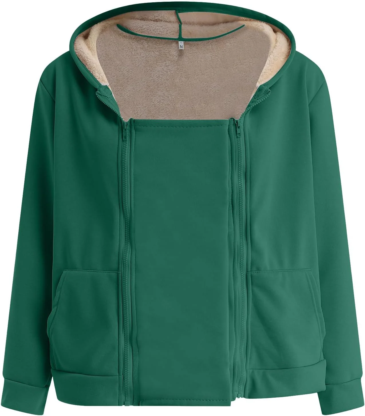 Umstandsjacke mit Babyeinsatz Warm Teddy Fleecejacke Umstands jacke Winter Umstandsmode 2 in 1 Trage - Image 4