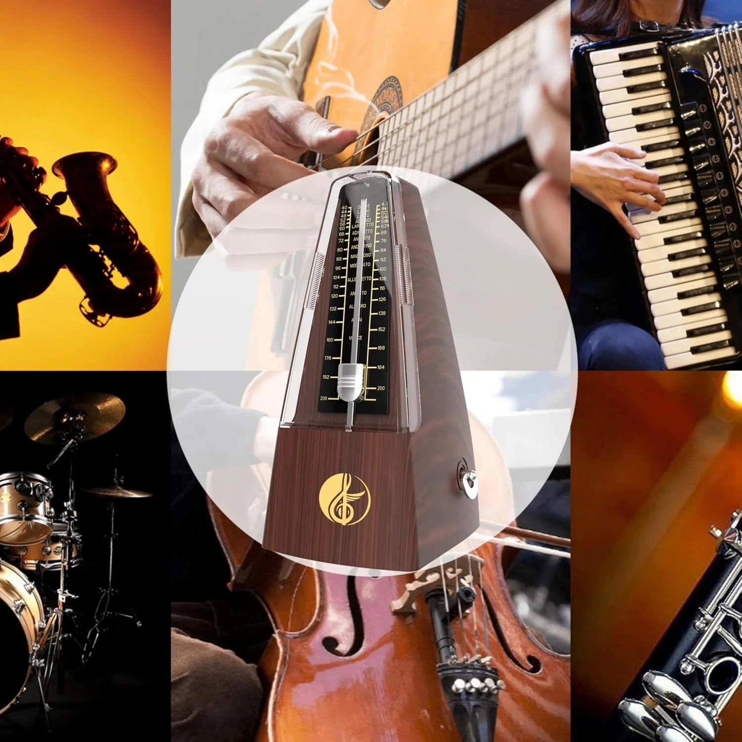 Universal Mechanisches Metronom mit Akzentglocke, genauer Takt, klassisches Aussehen, geeignet für K - Image 2