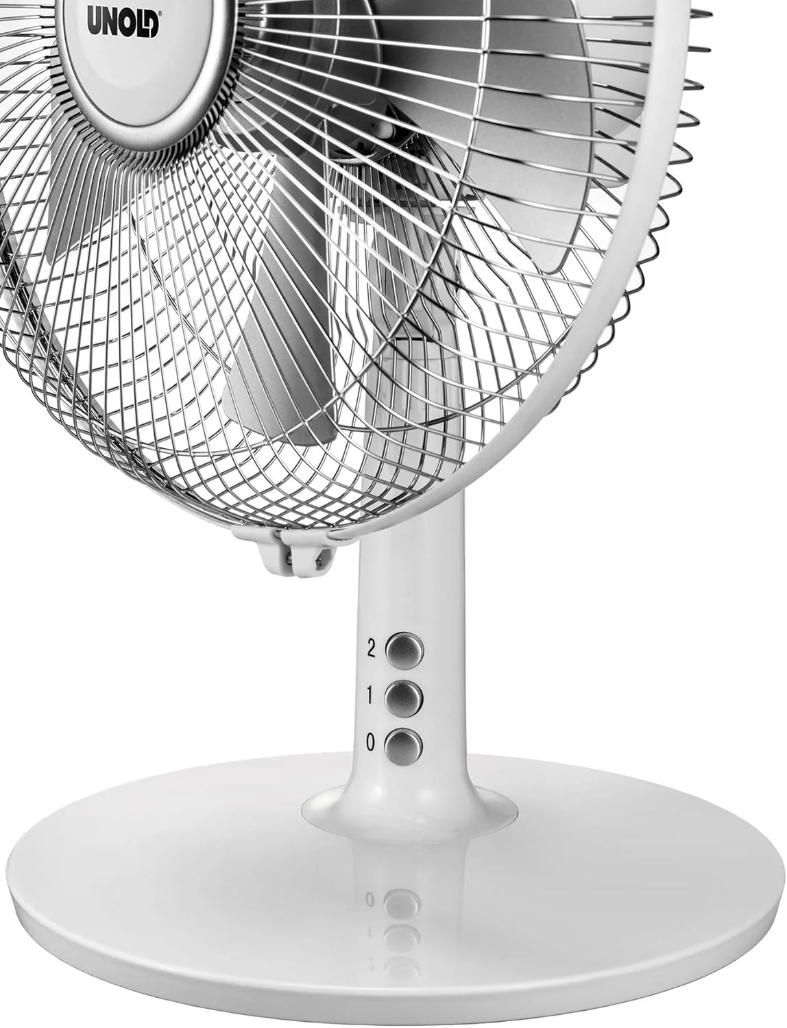 Unold 86810 Tischventilator Silverline White - Weiss, 2-Stufige Geschwindkeitsregelung per Tastendru - Image 5