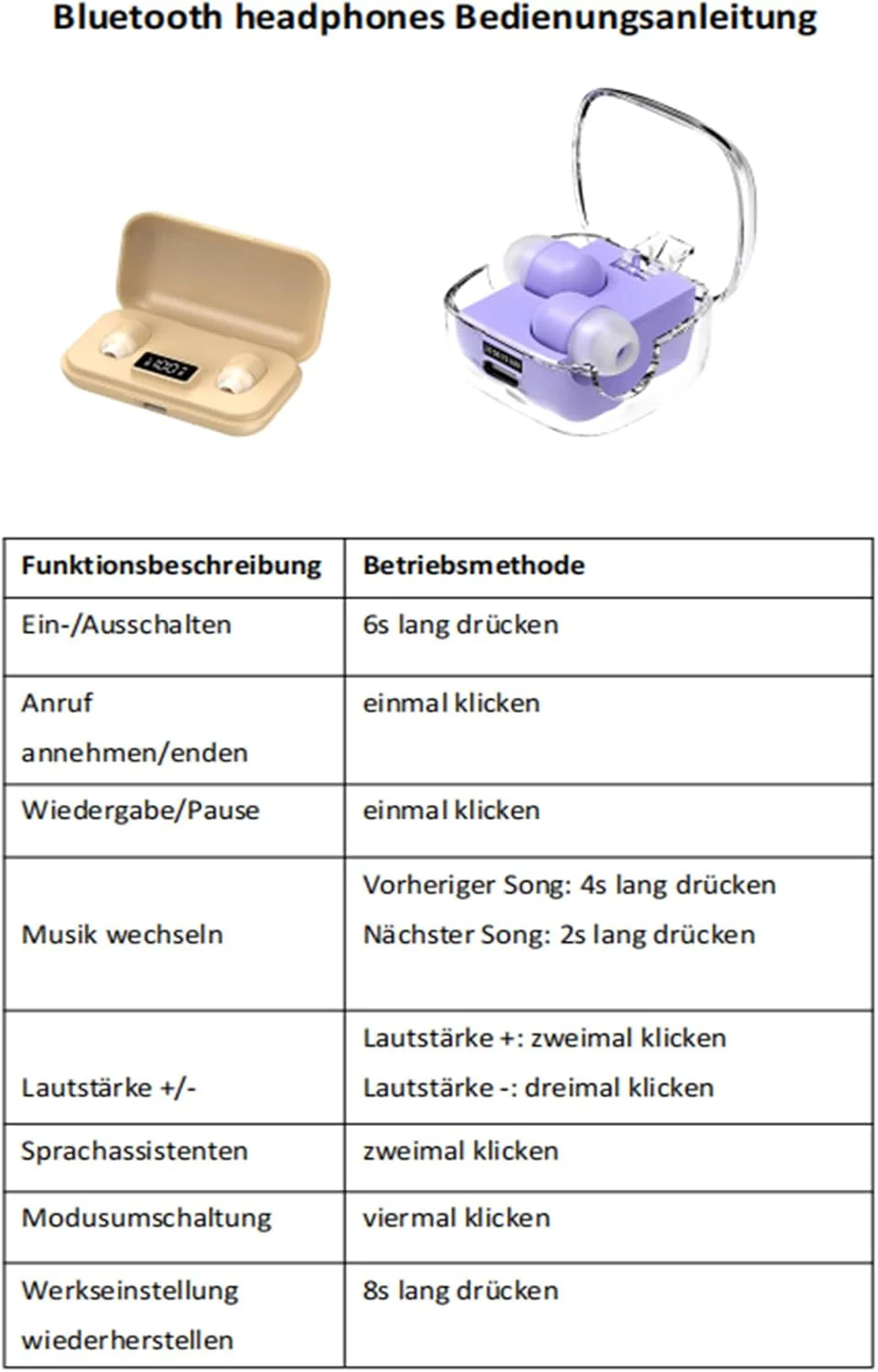 Unsichtbare kleine Schlaf Kopfhörer kabellos Bluetooth im Ohr Wireless in Ear Mini Kopfhörer Sleep E - Image 7