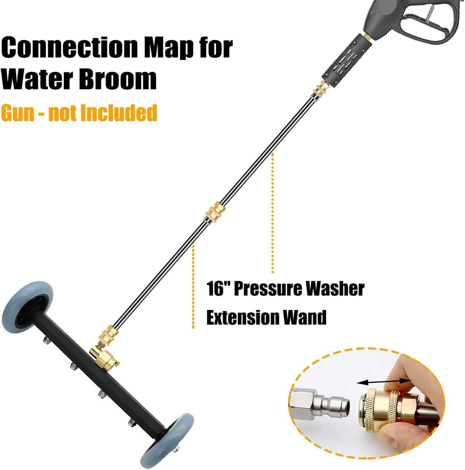 Unterbodenreiniger Hochdruckwaschaufsatz, Auto Unterbodenreiniger Unterbodenwäsche Mit 3 Verlängerun - Image 4