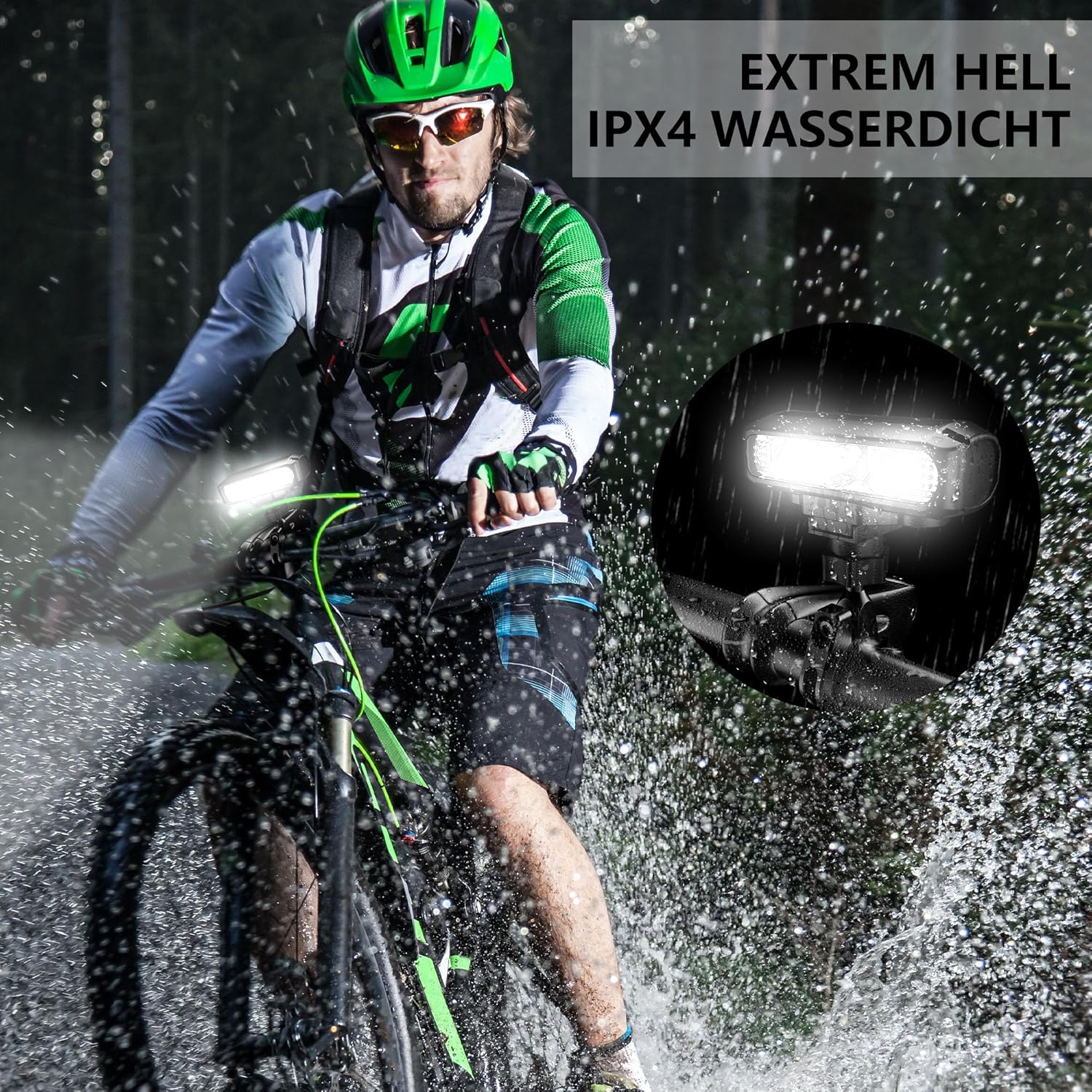 UPPEL Fahrradlicht 1200 Lumens 4000mAh 3 LEDs 4-Lichtmodi USB C Ladeanschluss Fahrradlampe Vorne Ein - Image 6