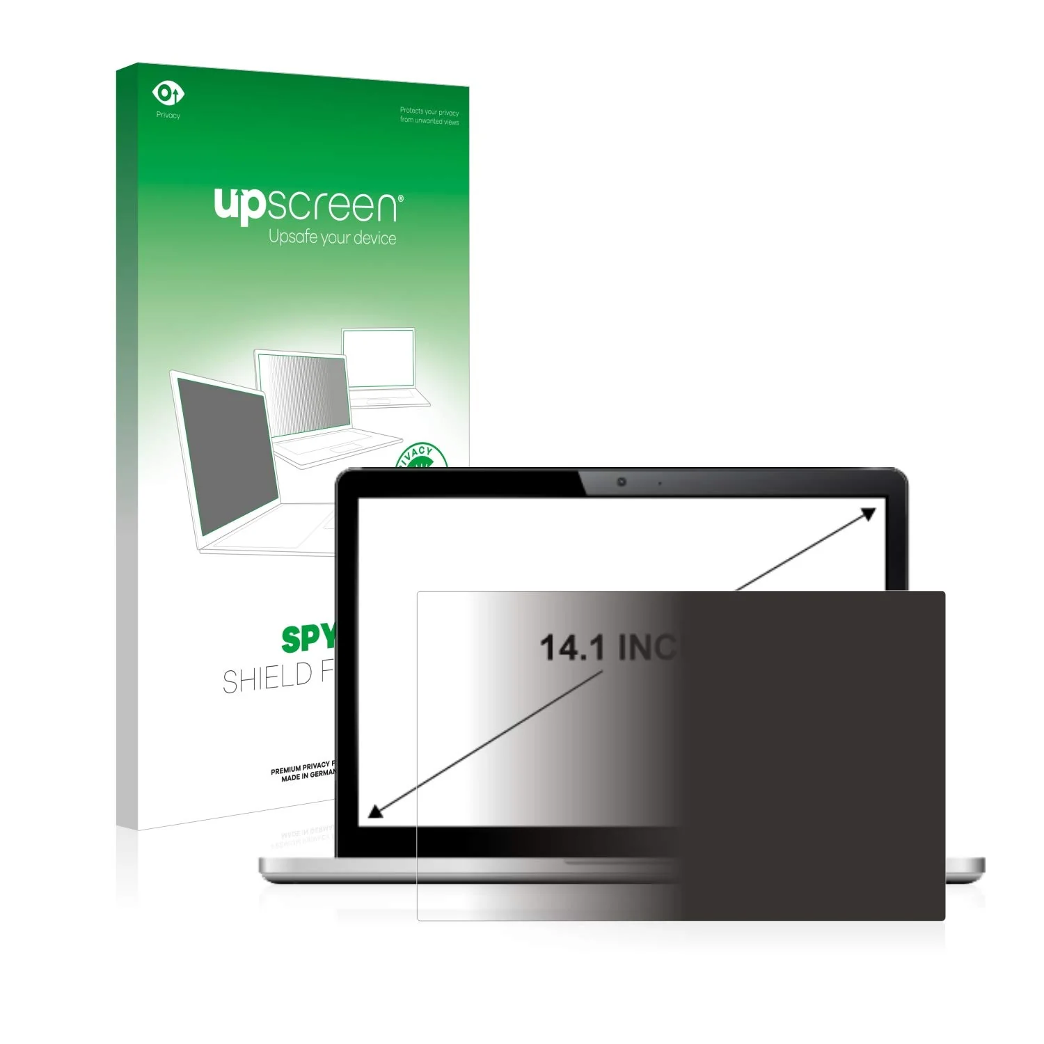 upscreen 14.1" Blickschutzfilter für 14,1 Zoll Notebooks (35.8 cm) [305 x 190 mm, 16:10] - Blickschu