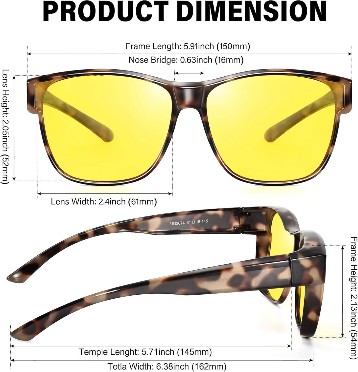 URUMQI Nachtsichtbrille für Autofahrer, Nachtfahrbrille Nachtbrille zum Autofahren Damen Herren, Aut - Image 2