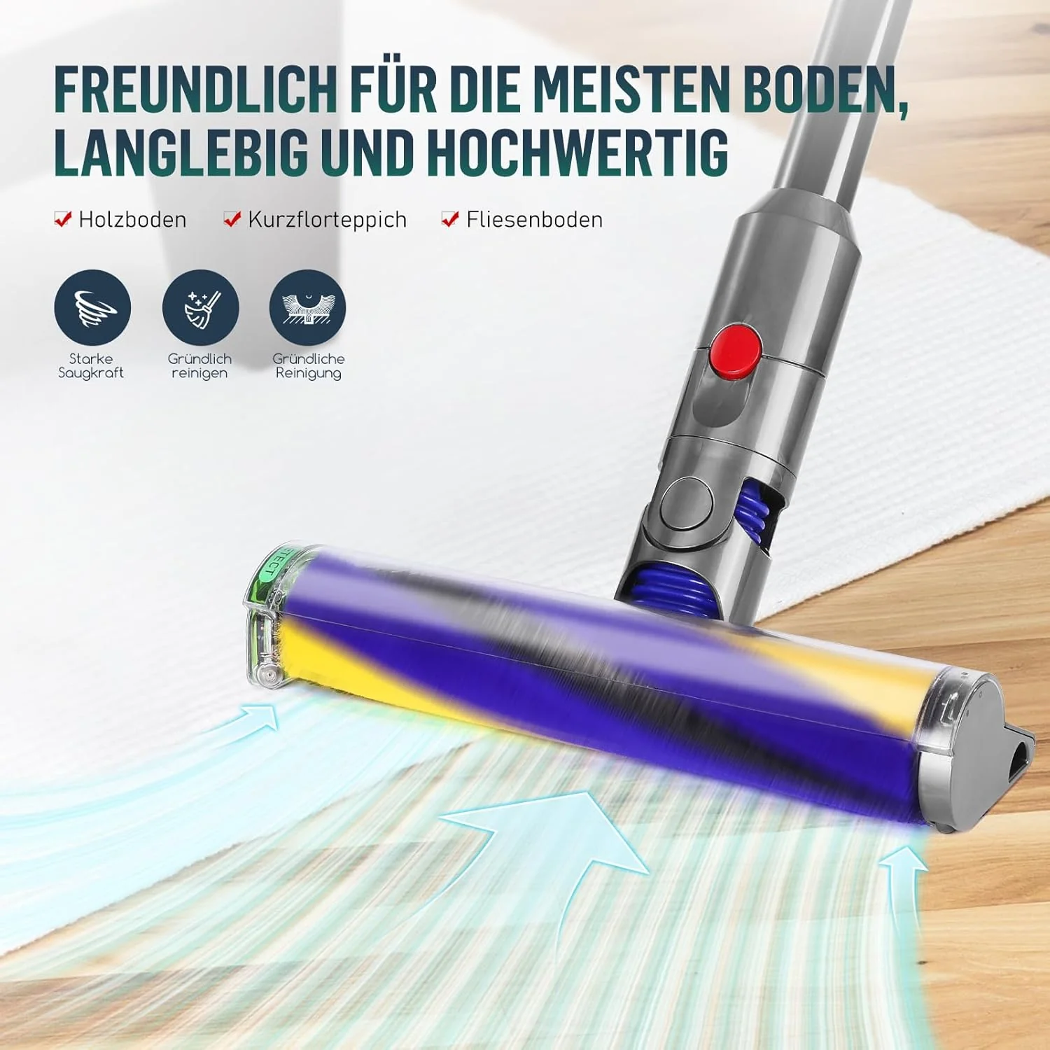 V12 Bürste für Dyson V12 Detect Slim Absolute Bürstenwalze Bürsten, Staubsauger Rolle Ersatzteile, S - Image 4