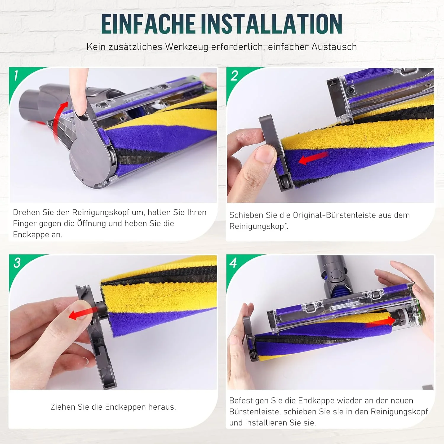 V12 Bürste für Dyson V12 Detect Slim Absolute Bürstenwalze Bürsten, Staubsauger Rolle Ersatzteile, S - Image 7