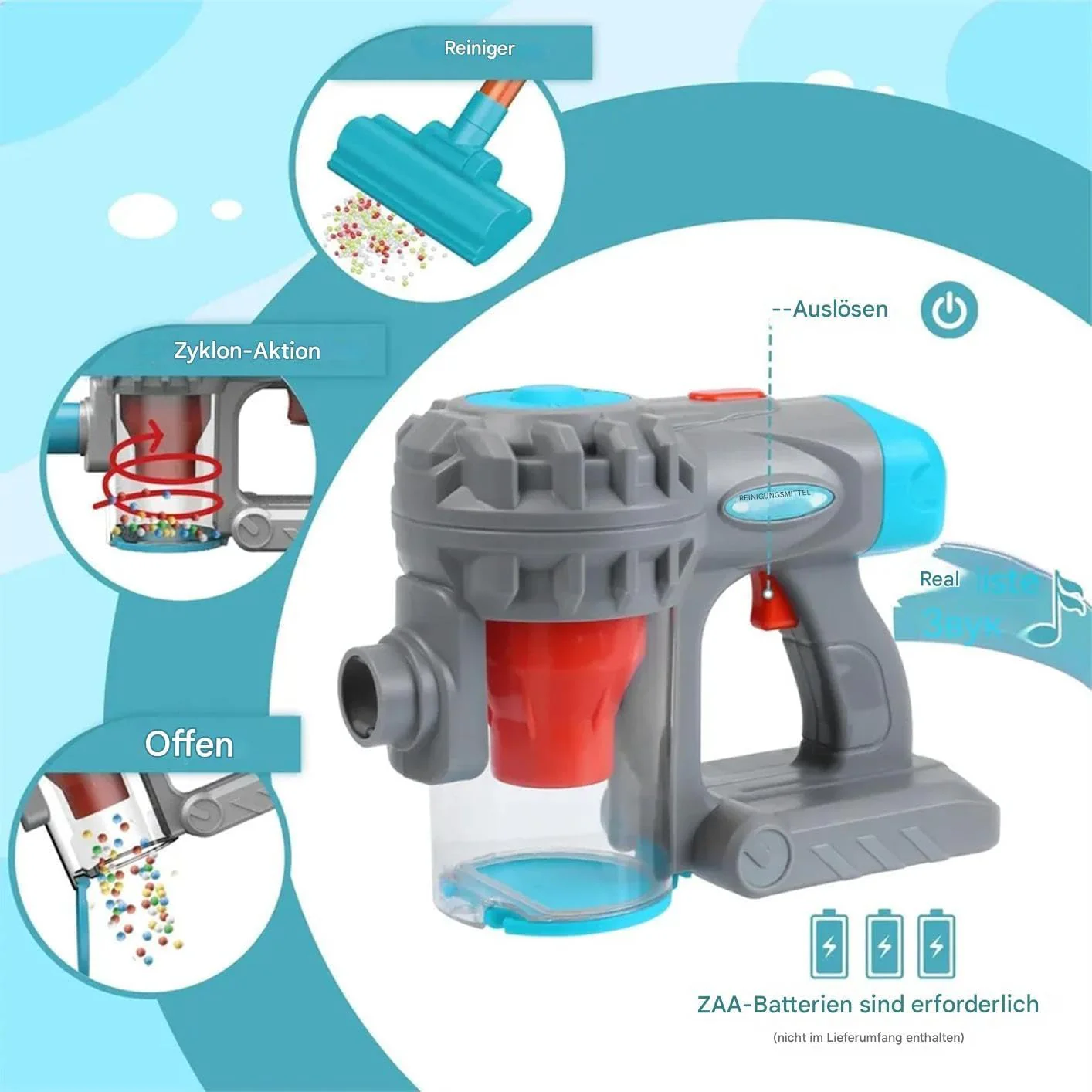 Vakuumspielzeug – 6-Zoll-Set Abs Play Cleaner Interaktives Rollenset, Haushaltsspielzeug | Realistis - Image 4