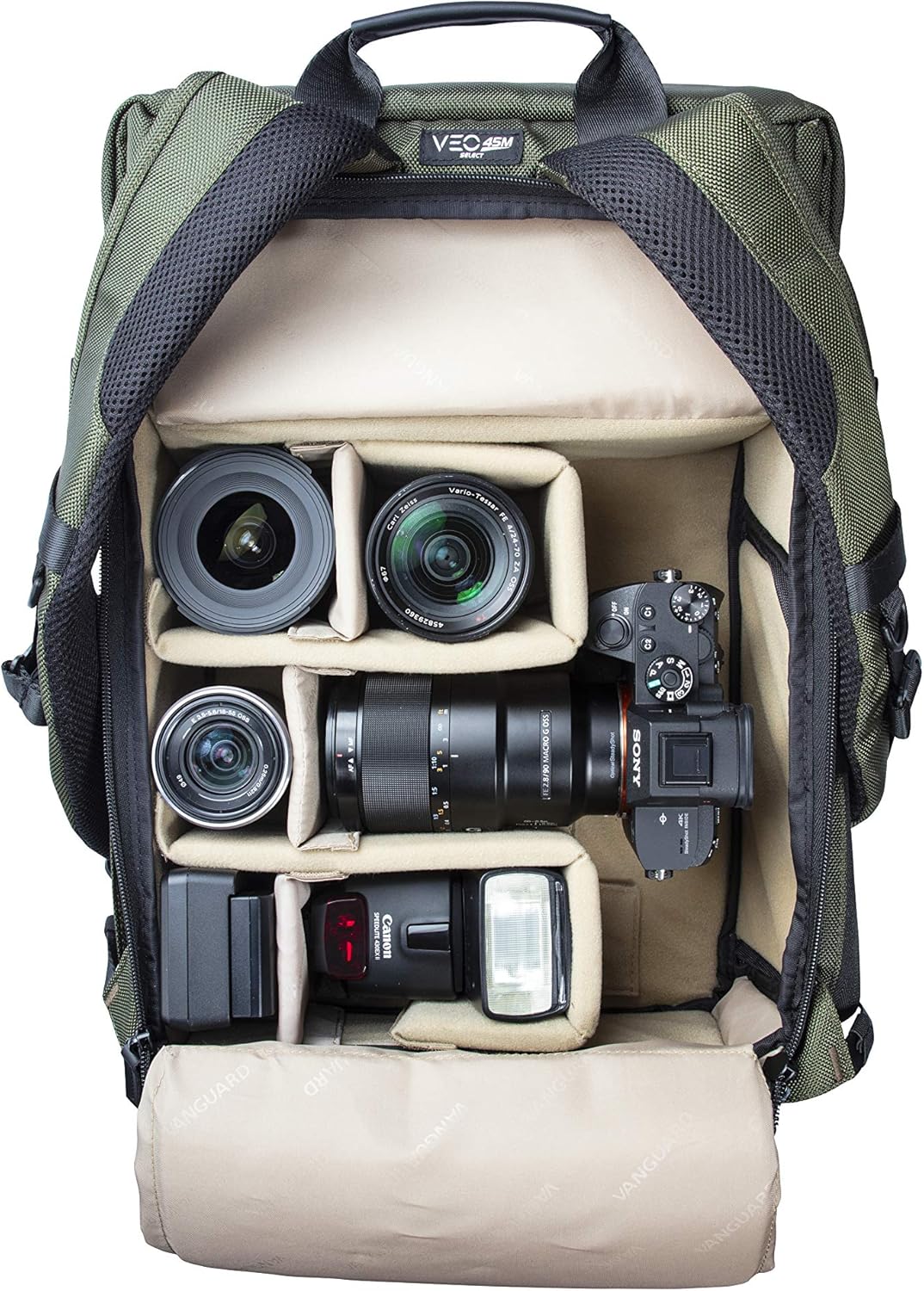 Vanguard VEO SELECT45M GR Rucksack/Schultertasche für DSLR-Kamera, Videoausrüstung oder Drohne, Grün - Image 7