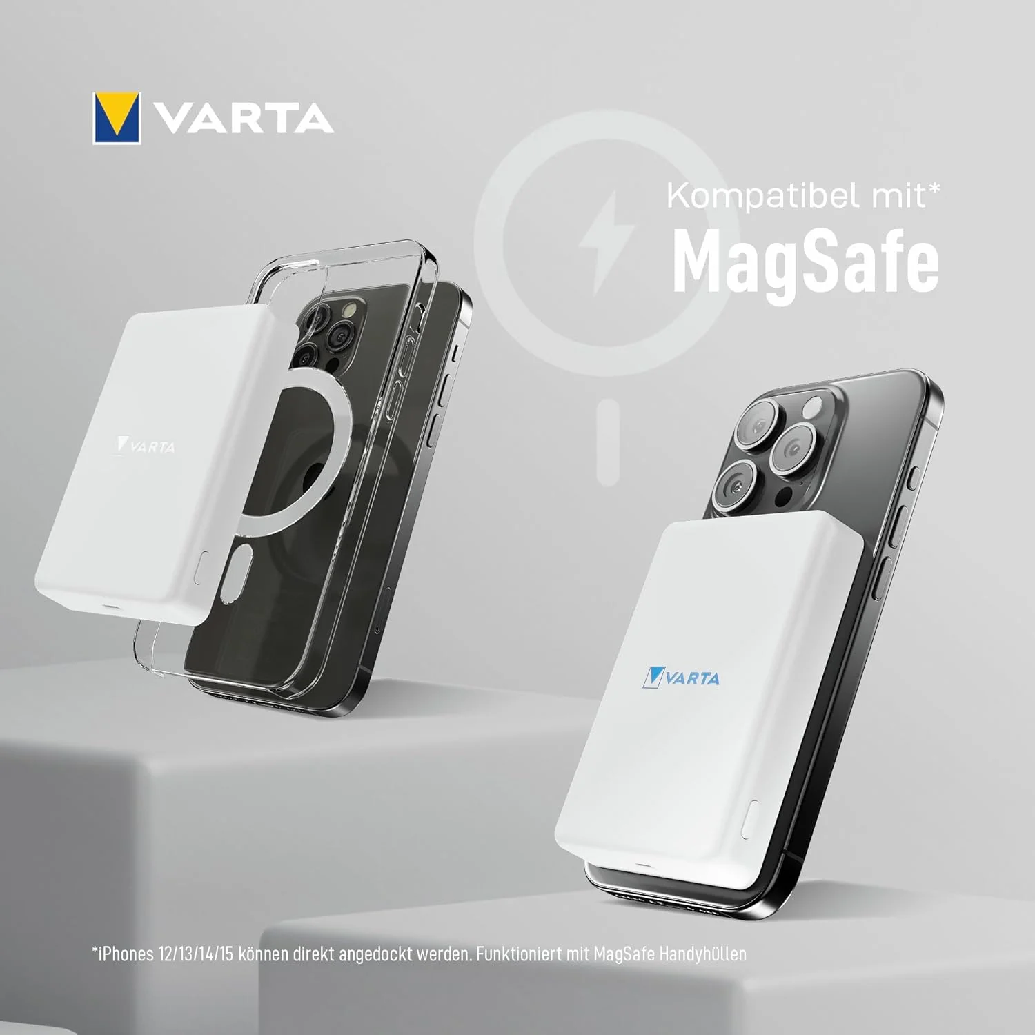 VARTA Mag Pro Wireless Powerbank 5000 mAh White, Box Mag Pro 5000 weiss, Mag Pro 5000 weiss - Image 4