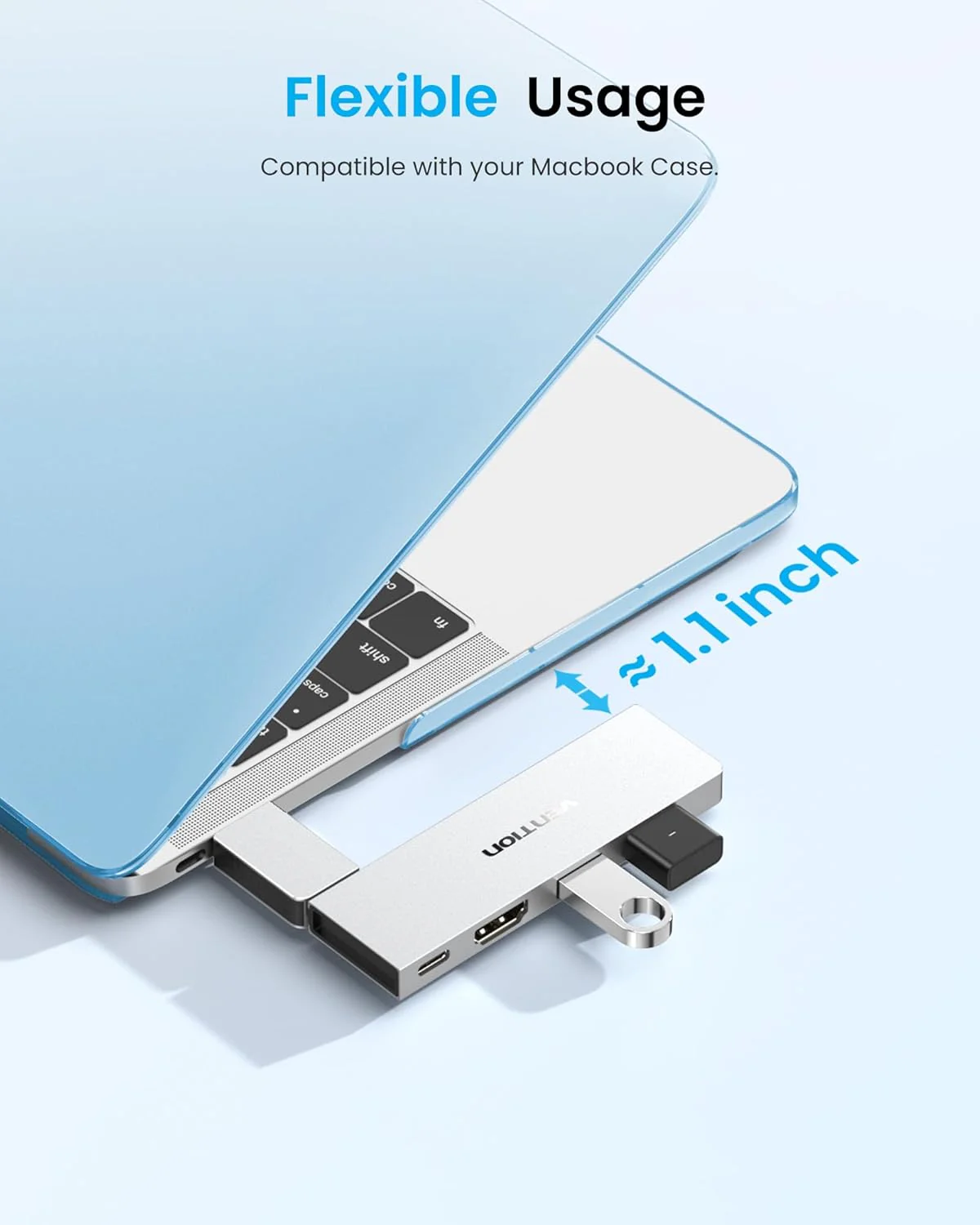 VENTION MacBook USB Adapter, 6-in-2 Mac Hub mit Dual USB C, Abnehmbarem Magnetischen USB-C-Stecker, - Image 5
