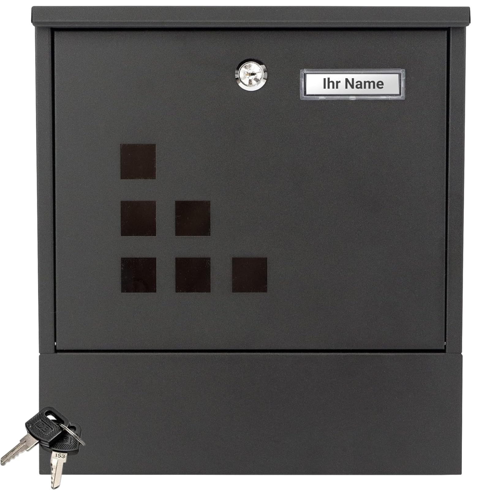 VERDA Designer Briefkasten mit Zeitungsfach, XL Postkasten, Wandbriefkasten, Mailbox, 2X Schlüssel,
