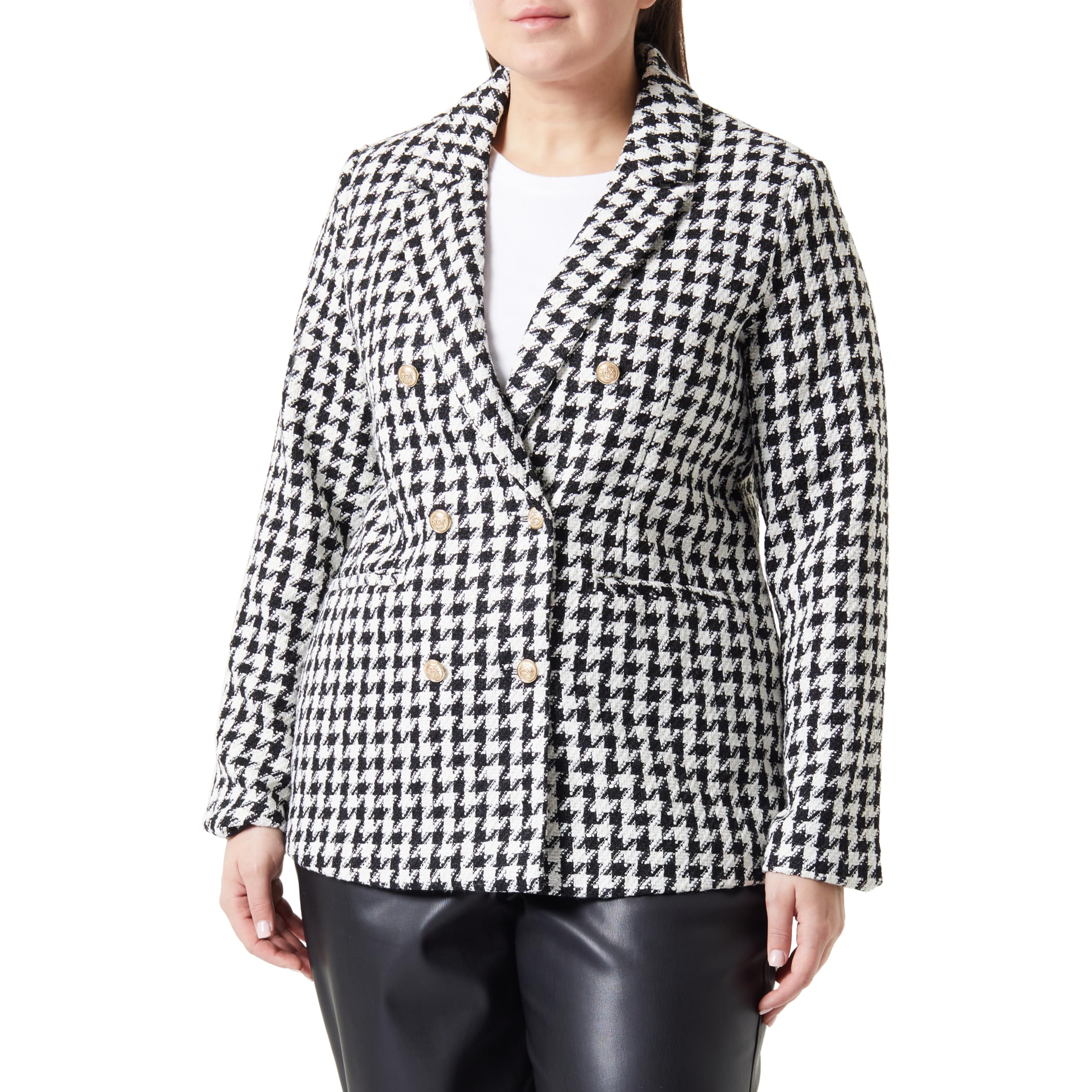 VERO MODA Damen Vmpaige Ls Houndstooth Blazer, 34