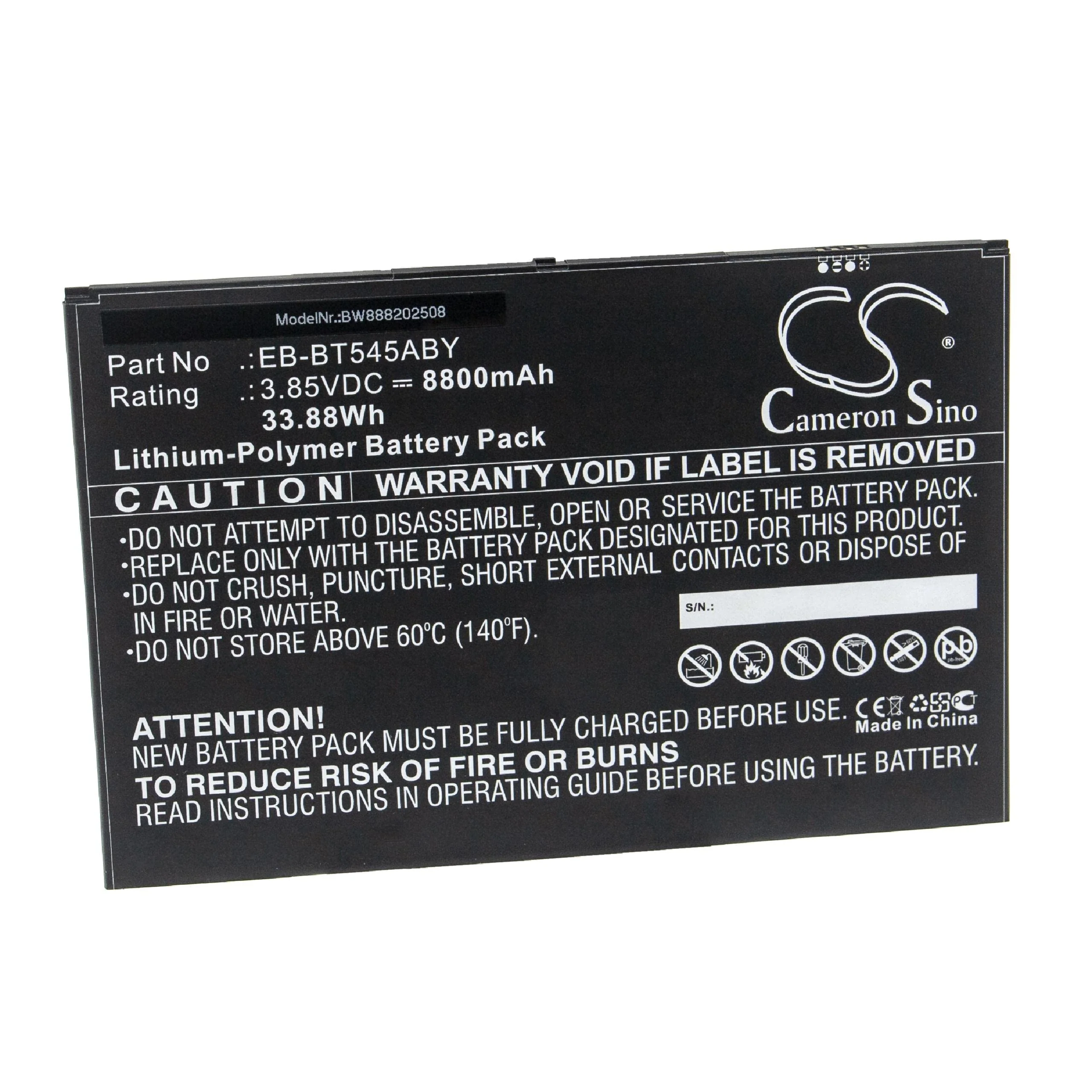 vhbw Akku Ersatz für Samsung EB-BT545ABY für Tablet Pad (8800mAh, 3,85V, Li-Polymer)
