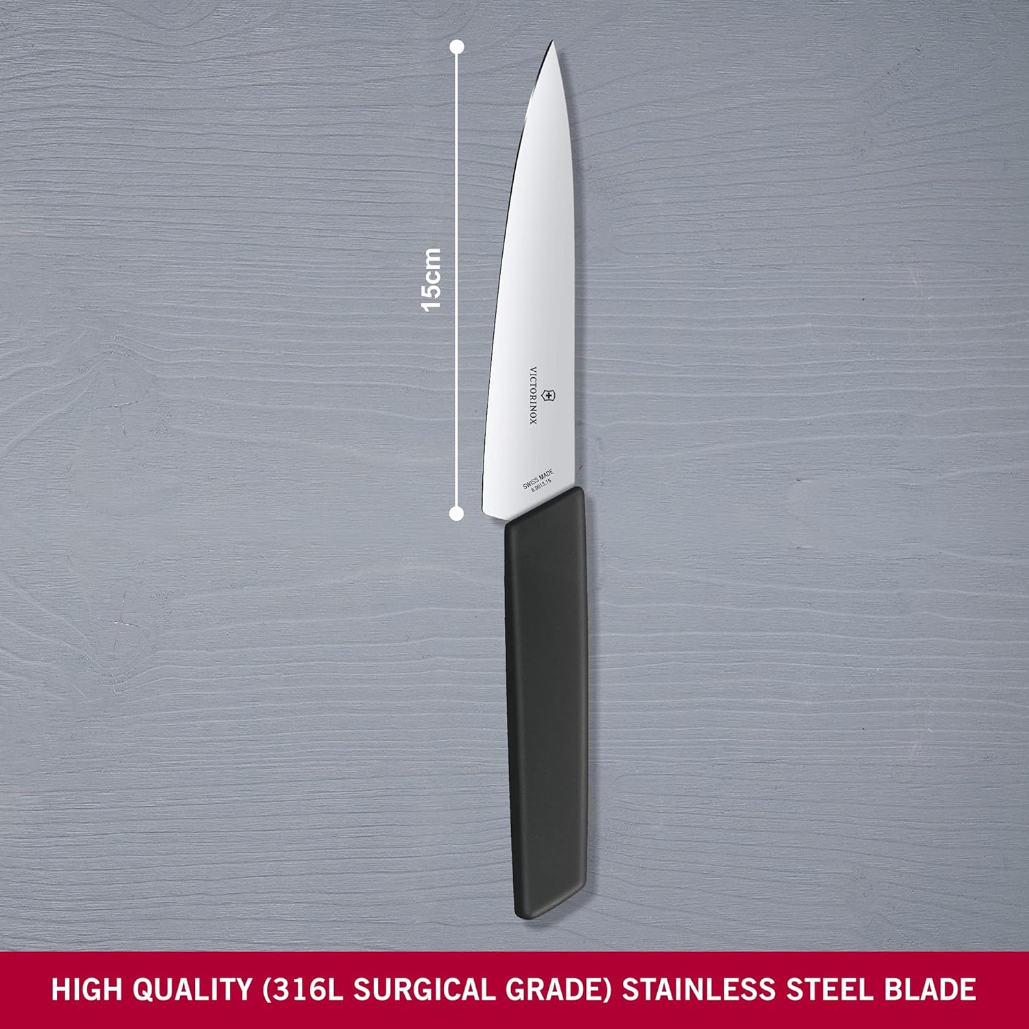 Victorinox Swiss Modern, Profi Officemesser, Extra Scharfe Klinge, gerader Schliff, 15 cm, Kunststof - Image 2