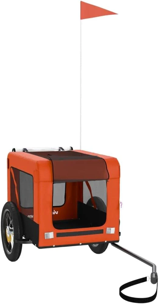 vidaXL Fahrradanhänger für Hunde, Hundeanhänger mit Reflektoren Flagge, Hundetransporter Maximale Be - Image 6