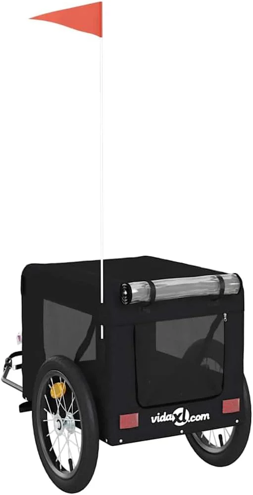 vidaXL Fahrradanhänger für Hunde, Hundeanhänger mit Reflektoren Flagge, Hundetransporter Maximale Be - Image 7