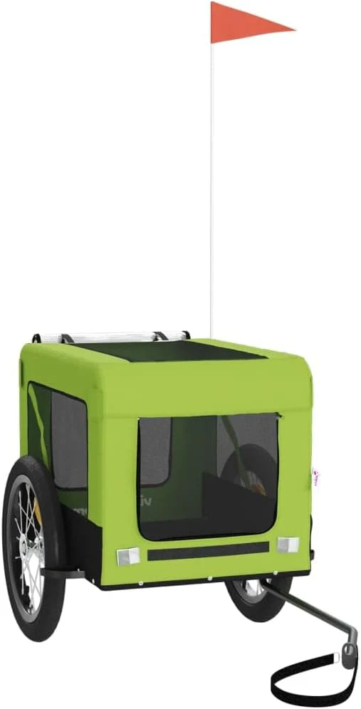 vidaXL Fahrradanhänger für Hunde, Hundeanhänger mit Reflektoren Flagge, Hundetransporter Maximale Be - Image 5