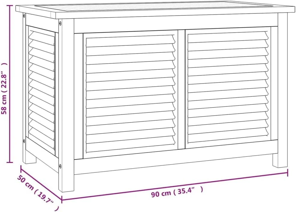 vidaXL Gartenbox, Auflagenbox mit PE-Beutel Stauraum, Kissenbox Latten-Design, Aufbewahrungsbox Gart - Image 8