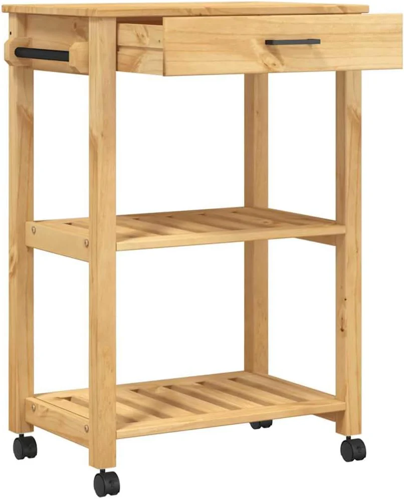 vidaXL Küchenwagen, Servierwagen mit viel Stauraum, Beistellwagen für Küche Wohnzimmer Badezimmer, T - Image 5