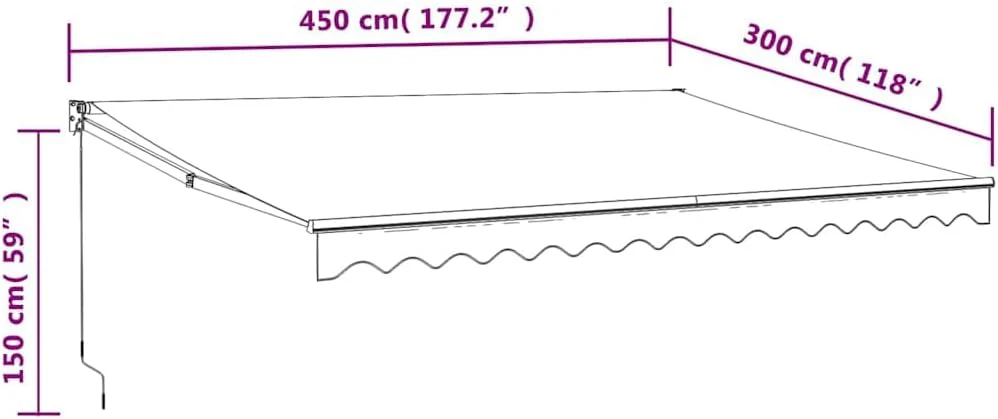 vidaXL Markise, Sonnenmarkise mit Kurbel Automatisch, Gelenkarmmarkise für Terrasse Balkon, Sonnensc - Image 8