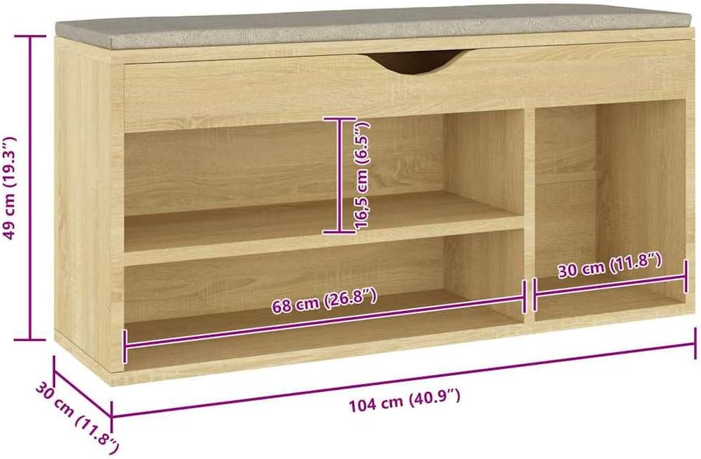 vidaXL Schuhbank mit Kissen Schuhschrank Sitzbank Sitztruhe Schuhablage Schuhregal Schuhtruhe Schuha - Image 3