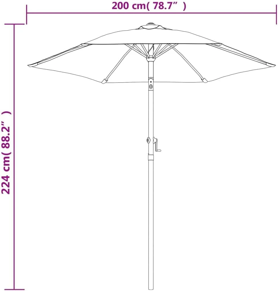 vidaXL Sonnenschirm Kurbel Kippbar Ampelschirm Gartenschirm Strandschirm Terrassenschirm Balkonschir - Image 3