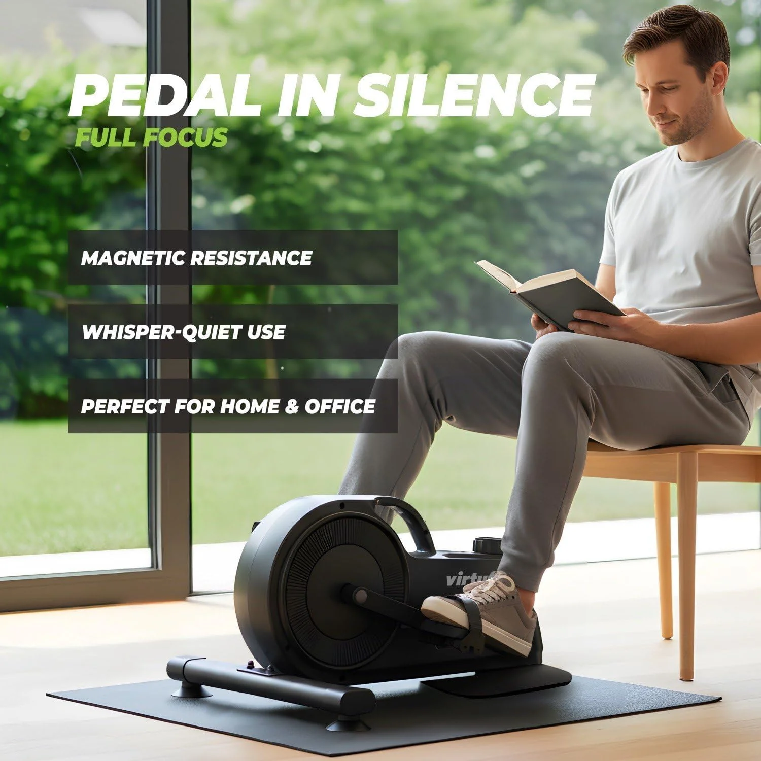 VirtuFit MB400 Pedaltrainer – Magnetischer Bewegungstrainer für Arme & Beine – 8 Widerstandsstufen – - Image 7