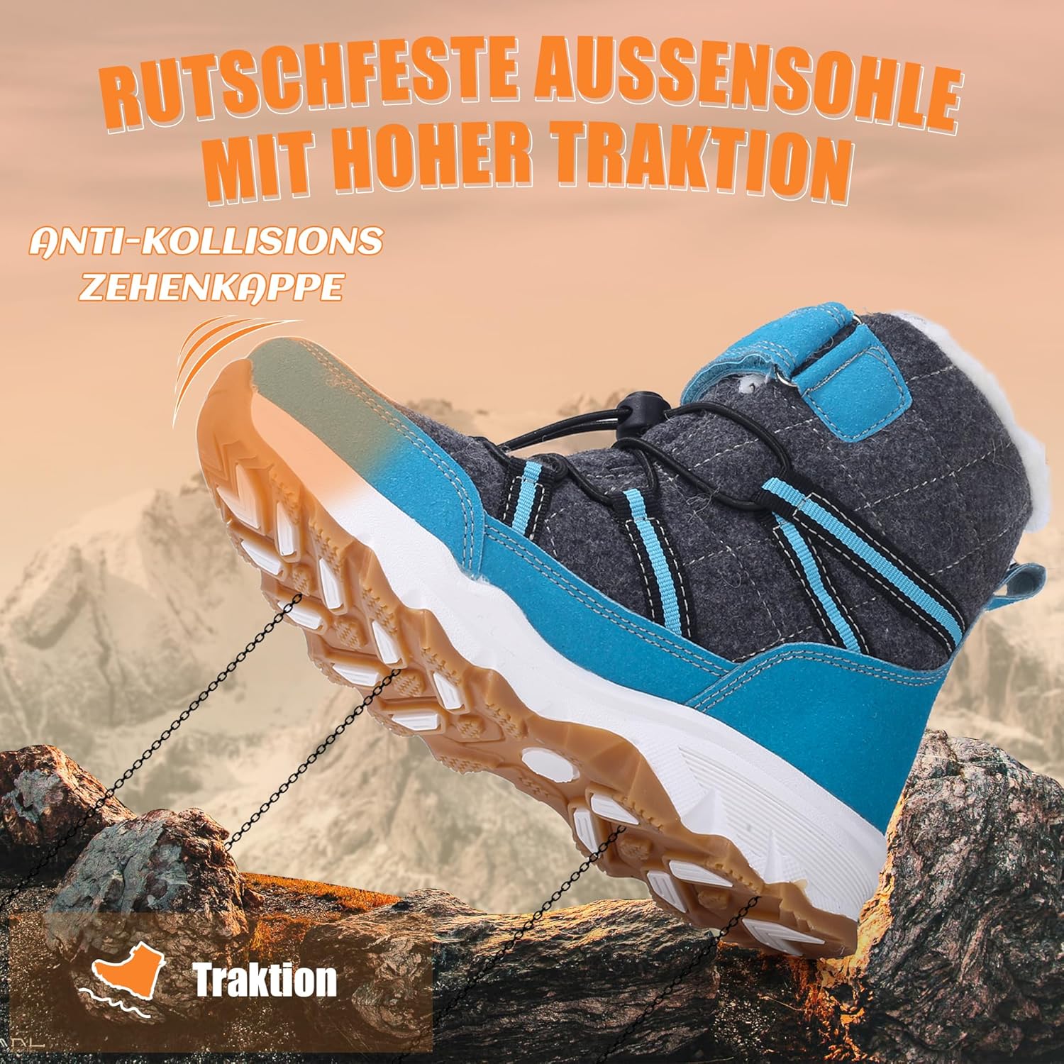 visionreast Winterstiefel Mädchen Winterschuhe Kinder Junge Wanderschuhe mit Wollfutter Schneestiefe - Image 5