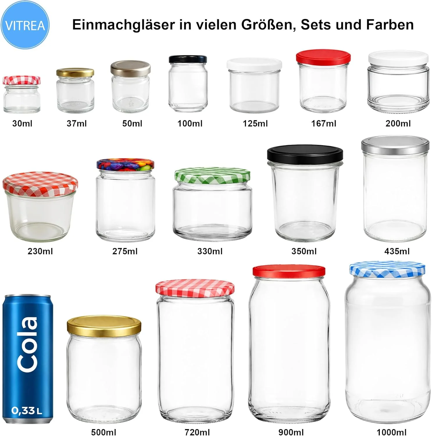 Vitrea 12x Marmeladengläser 275 ml - mit Deckel Silber TO 66 - Einmachgläser zum befüllen mit Schrau - Image 8