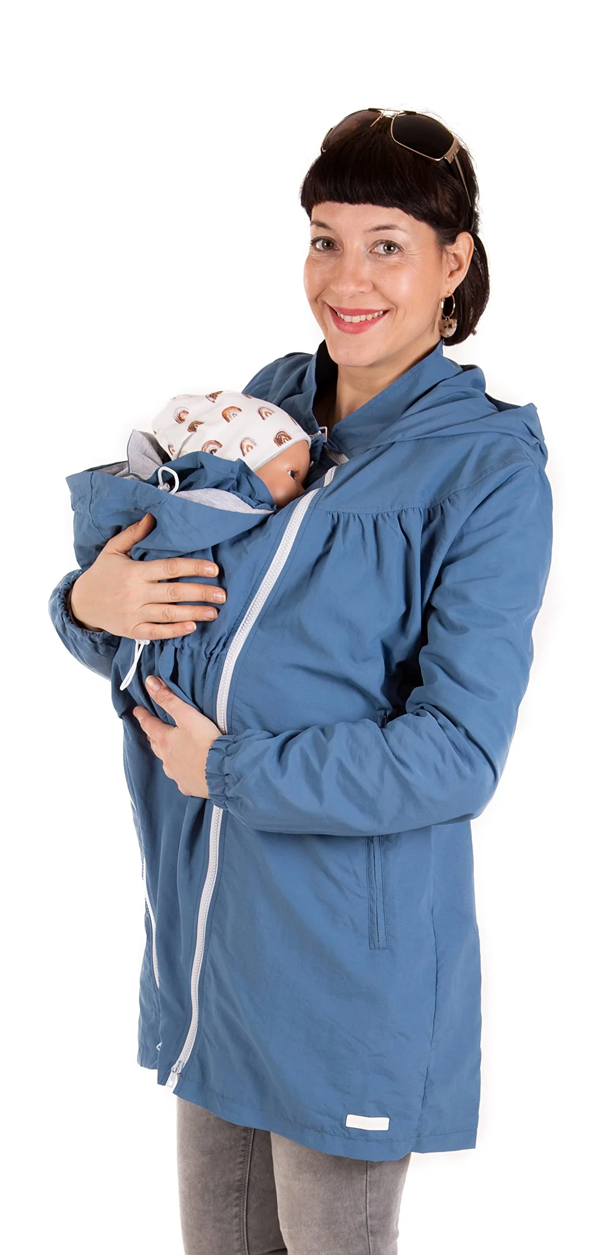 Viva la Mama - 4in1 Trageparka für Vorn- und Rückentragen - LIVIO, S taubenblau