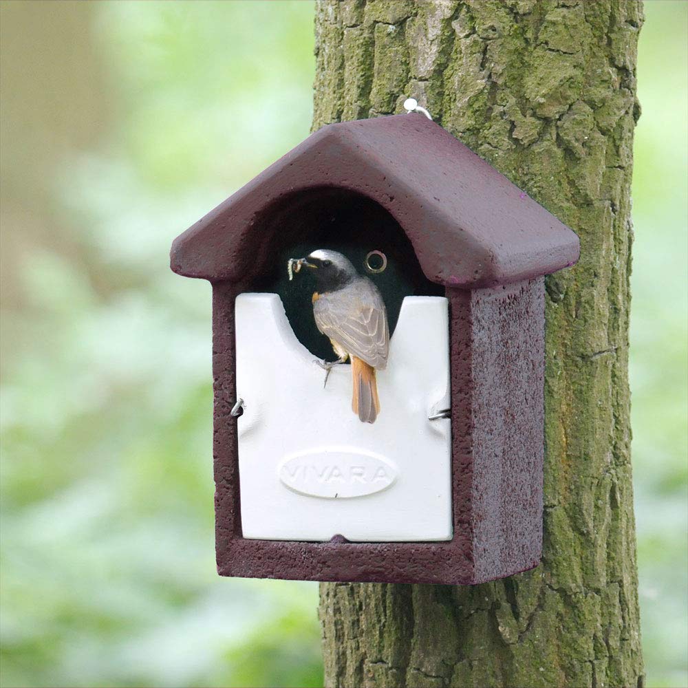Vivara CJ Wildlife Nistkasten – Vogelnistkasten für draussen wetterfest – Woodstone Holzbeton Braun